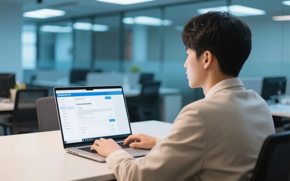 用户在官方网站上办理业务的场景